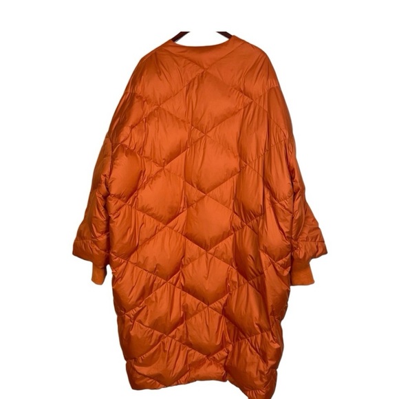 Nap Loungewear Ultra Light Down Coat in Orange Size XL - Picture 2 of 8